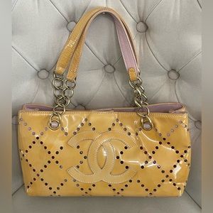 CHANEL Yellow and Pink Shoulder Bag